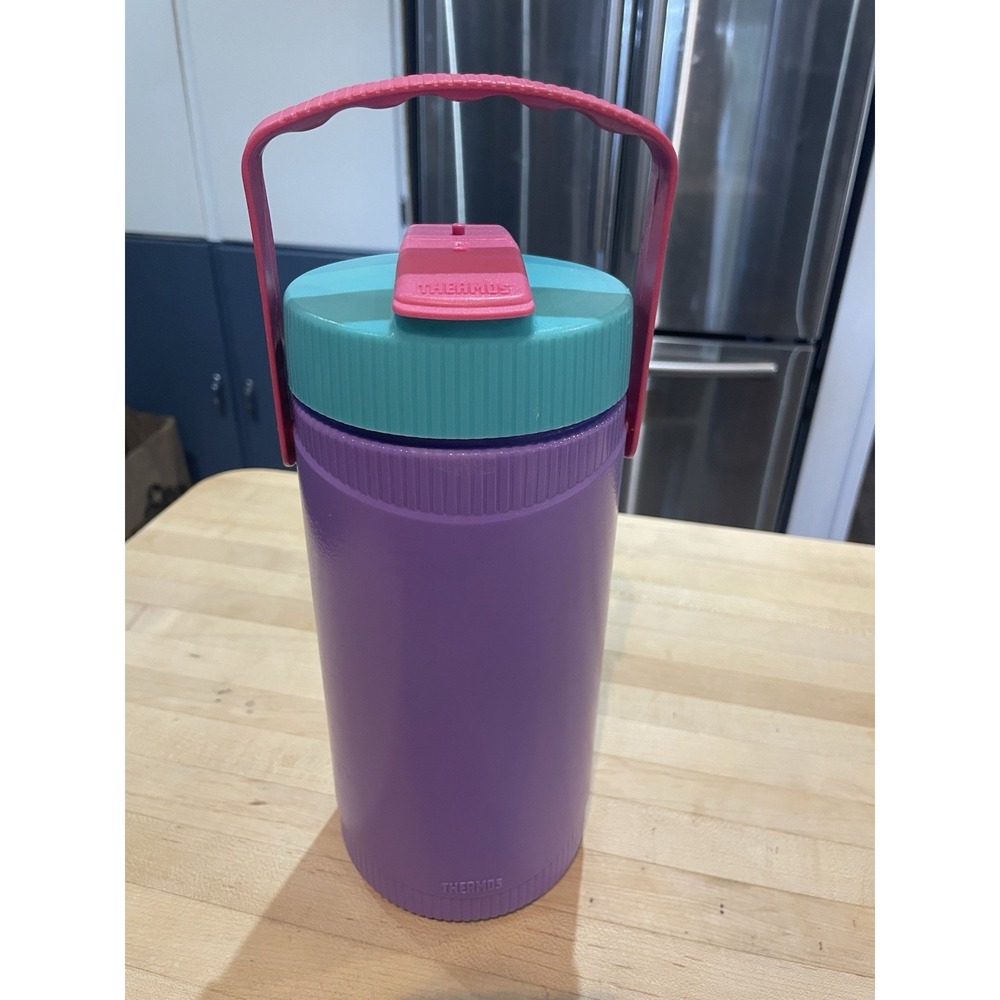 Colorblock 80s Igloo 1/2 Half Gallon Insulated Drink Cooler Purple Teal Pink Vtg
